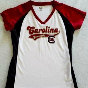 Ladies Carolina Gamecocks V neck Jersey Shirt Medium preowned